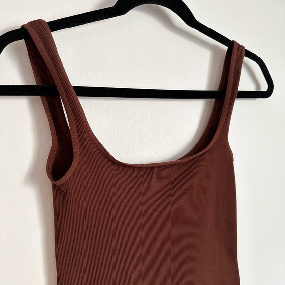 Intimately Free People Stay Here Chocolate Brown Seamless Tank Top - Picture 9 of 9